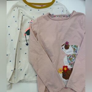 PLAY Mini Boden Pink and Cream Long Sleeve Tees bundle size 9/10
